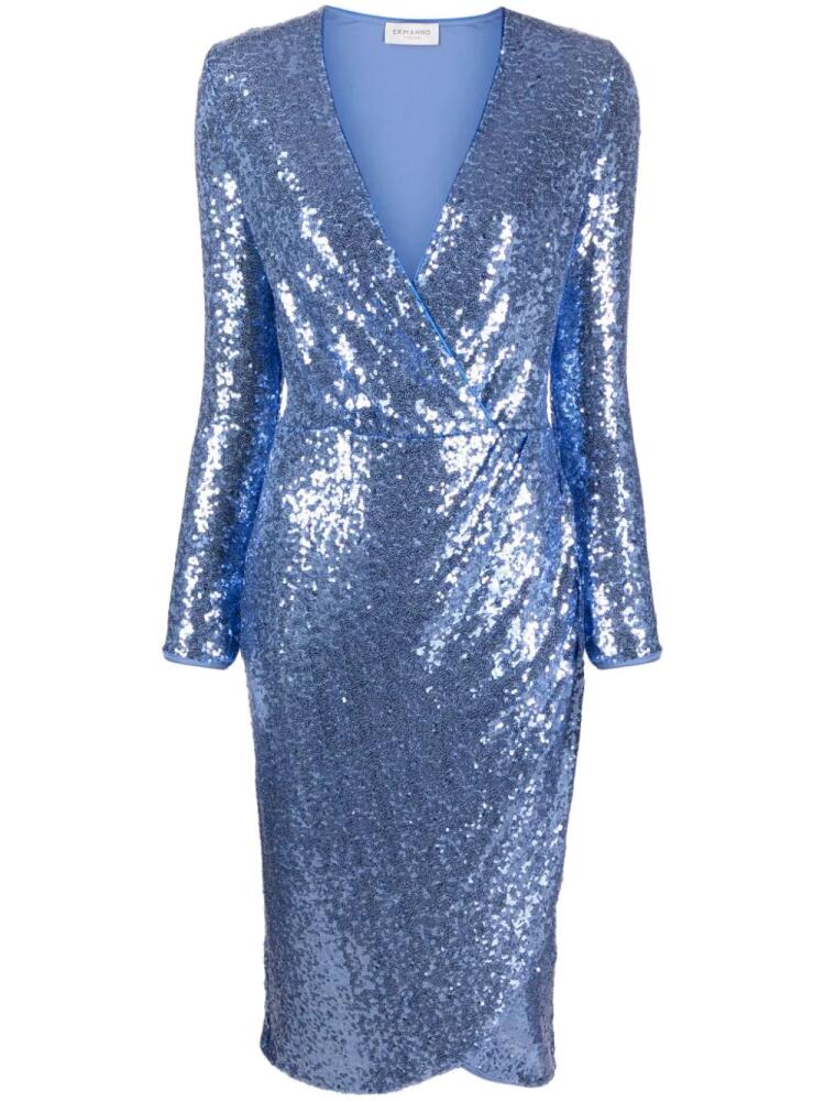 ERMANNO FIRENZE sequined wrap midi dress - Blue Cover