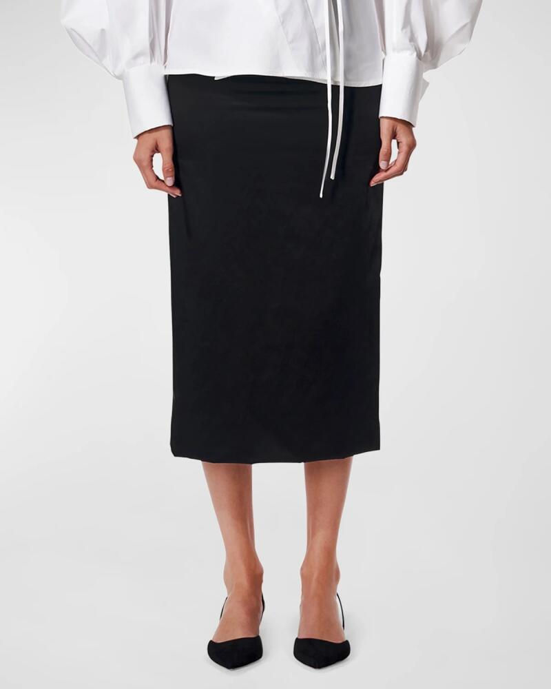 Carolina Herrera Satin Midi Pencil Skirt Cover