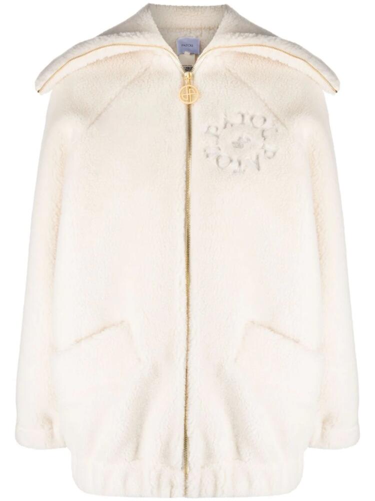 Patou logo-embroidered fleece jacket - Neutrals Cover