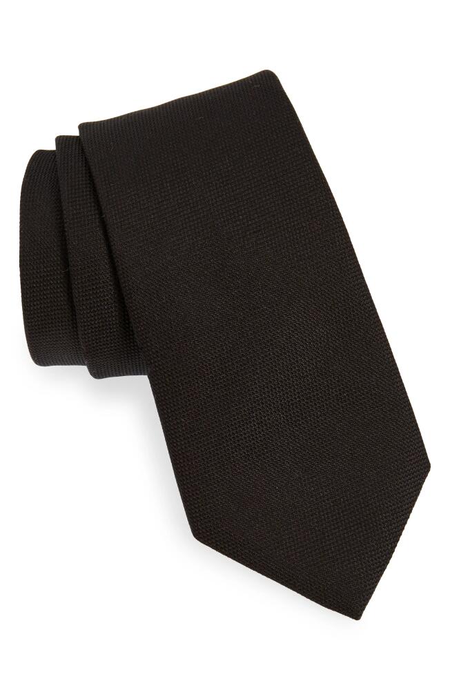 BOSS Solid Black Silk Tie Cover