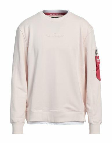 Alpha Industries Man Sweatshirt Off white Cotton, Polyester Cover