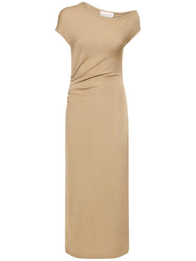 ALBERTA FERRETTI Draped Jersey & Lurex Midi Dress Cover