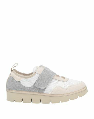 Panchic Woman Sneakers White Soft Leather, Textile fibers Cover