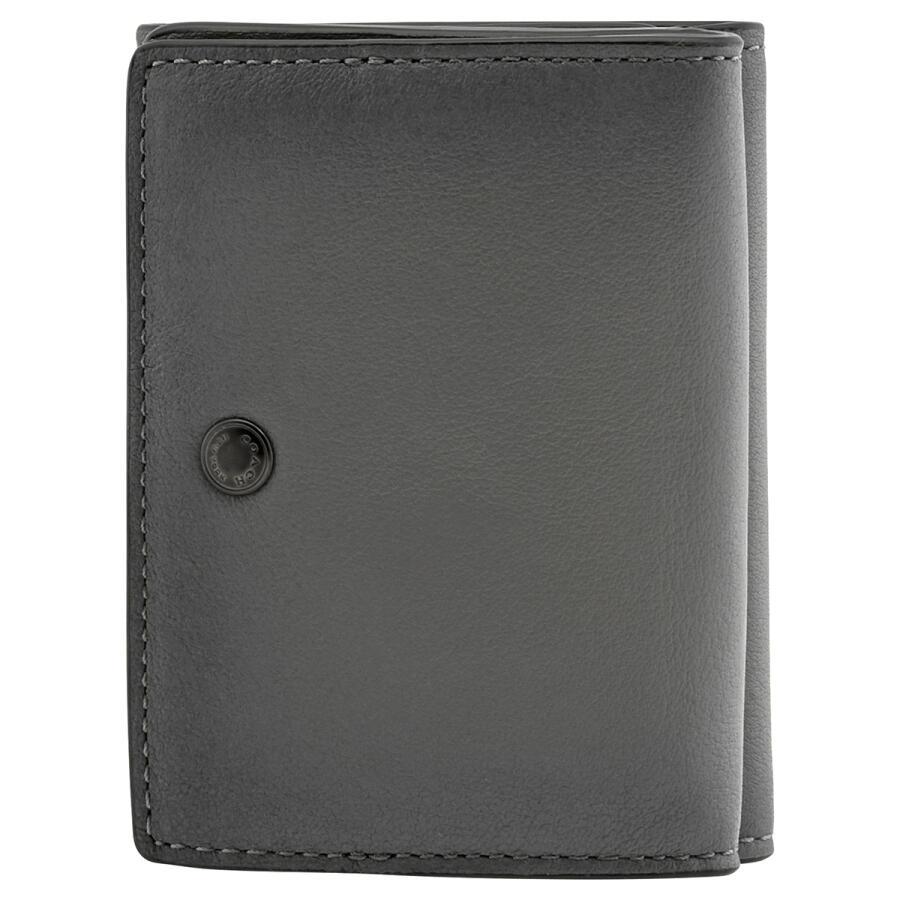 Coach Mens Trifold Compact Leather Wallet In Grey Cover