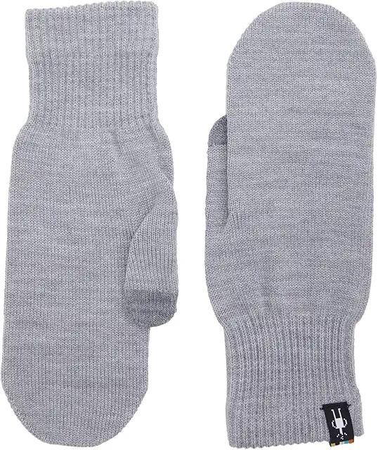 Smartwool Knit Mitt (Light Gray Heather) Extreme Cold Weather Gloves Cover