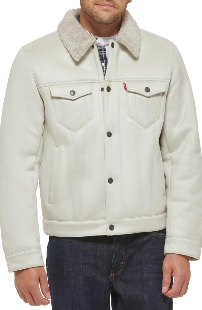 levi's Faux Shearling Lined Trucker Jacket in Cream Cover