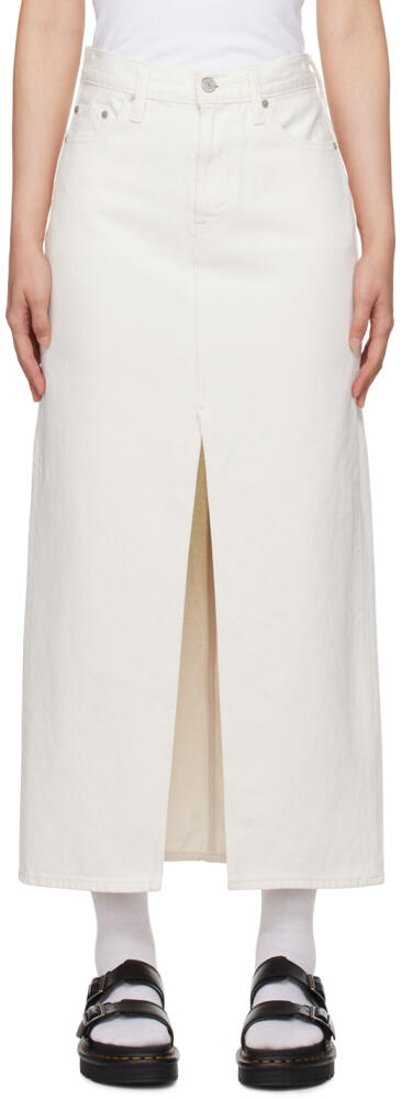 Levi's White Ankle Column Denim Midi Skirt Cover