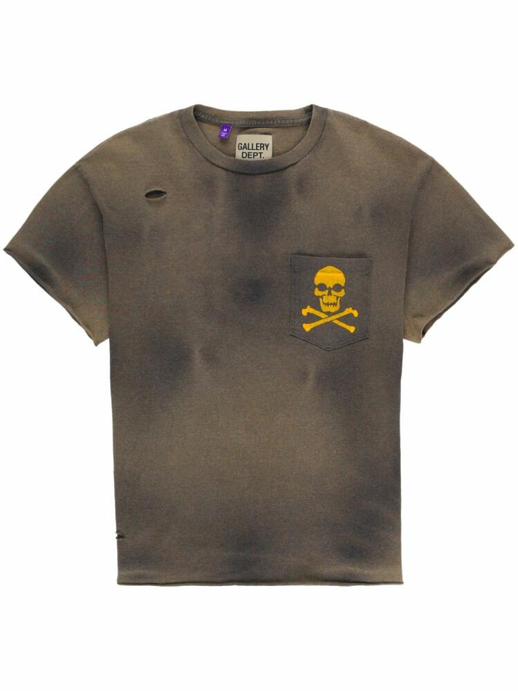 GALLERY DEPT. skull and crossbones-print distressed T-shirt - Black Cover