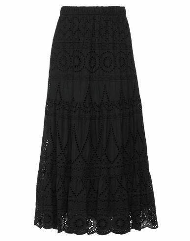 Haveone Woman Midi skirt Black Cotton Cover