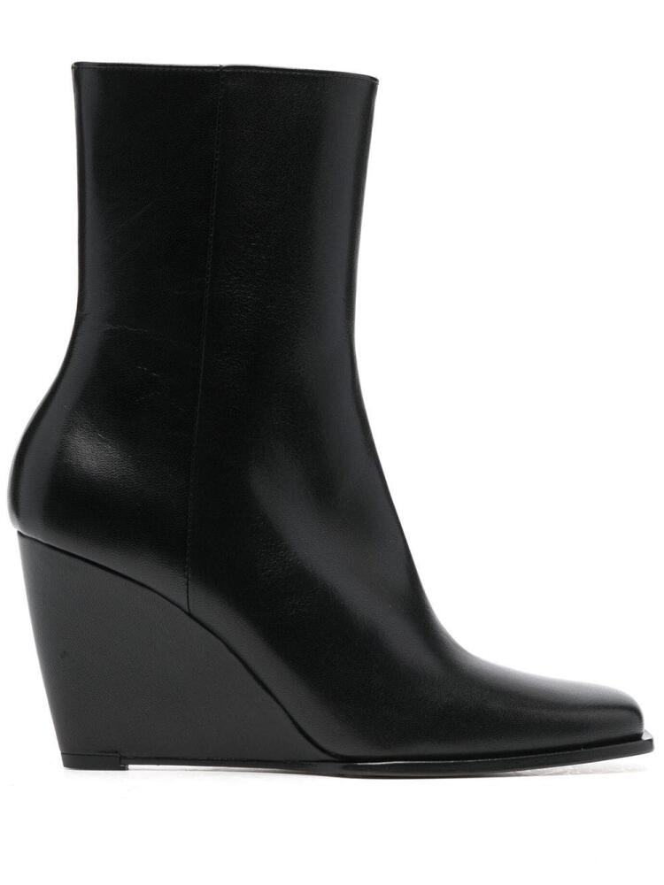 Wandler 90mm leather wedge boots - Black Cover