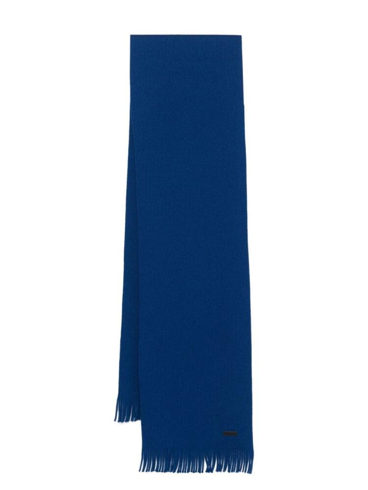 BOSS fringe-edge scarf - Blue Cover