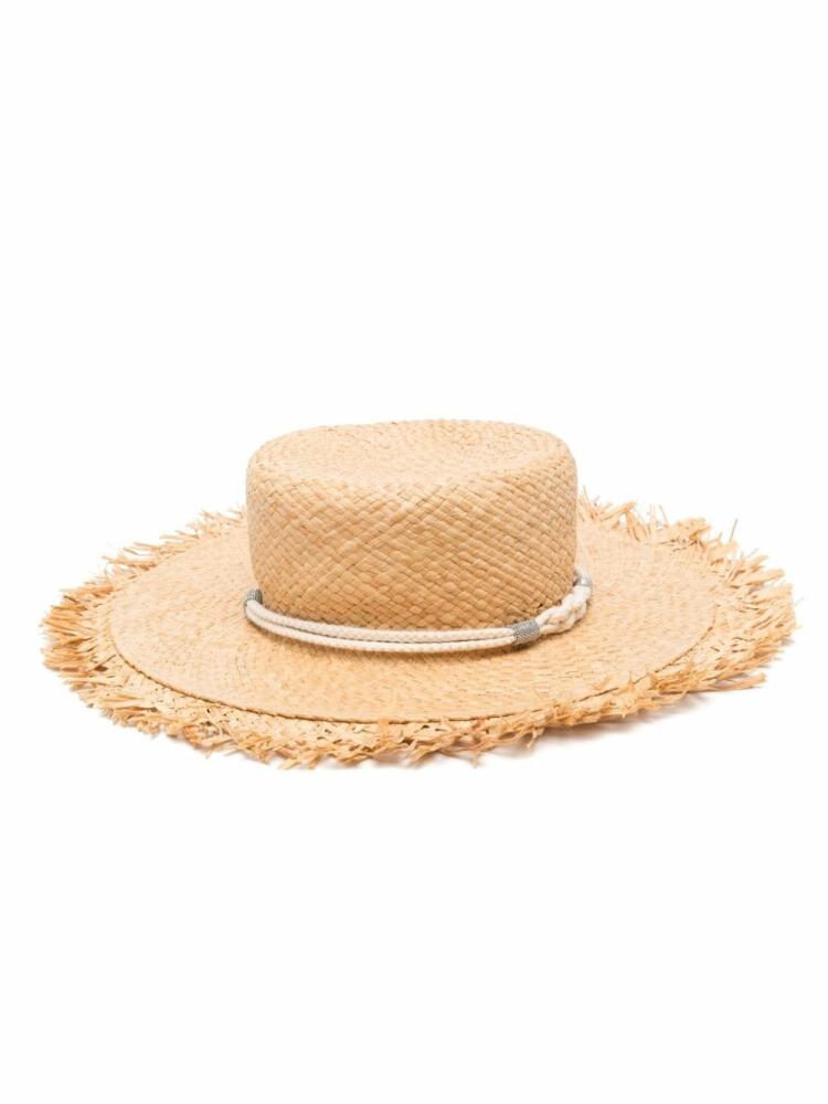 Peserico bead-embellishment raffia hat - Neutrals Cover