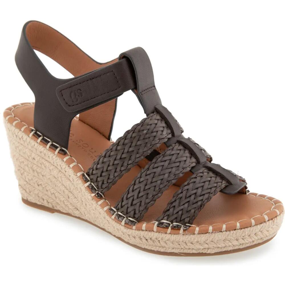 GENTLE SOULS BY KENNETH COLE Caplin Slingback Espadrille Platform Wedge Sandal in Chocolate Leather Cover