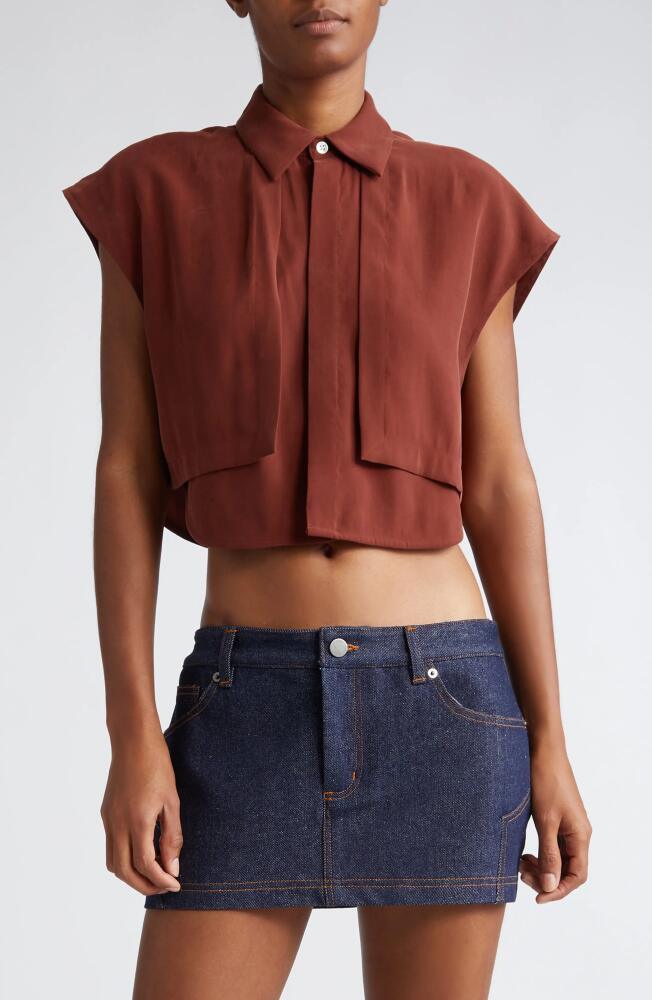 K. NGSLEY Gender Inclusive Nes Crop Top in Terracotta Cover