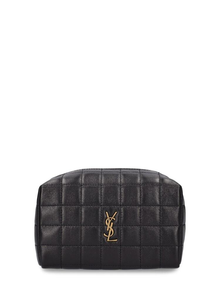 SAINT LAURENT Small Cassandre Leather Makeup Bag Cover