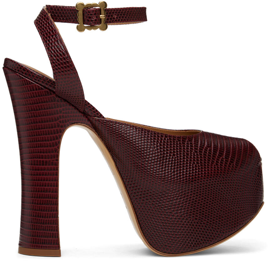 Vivienne Westwood Burgundy Vargas Elevated Platform Sandals Cover