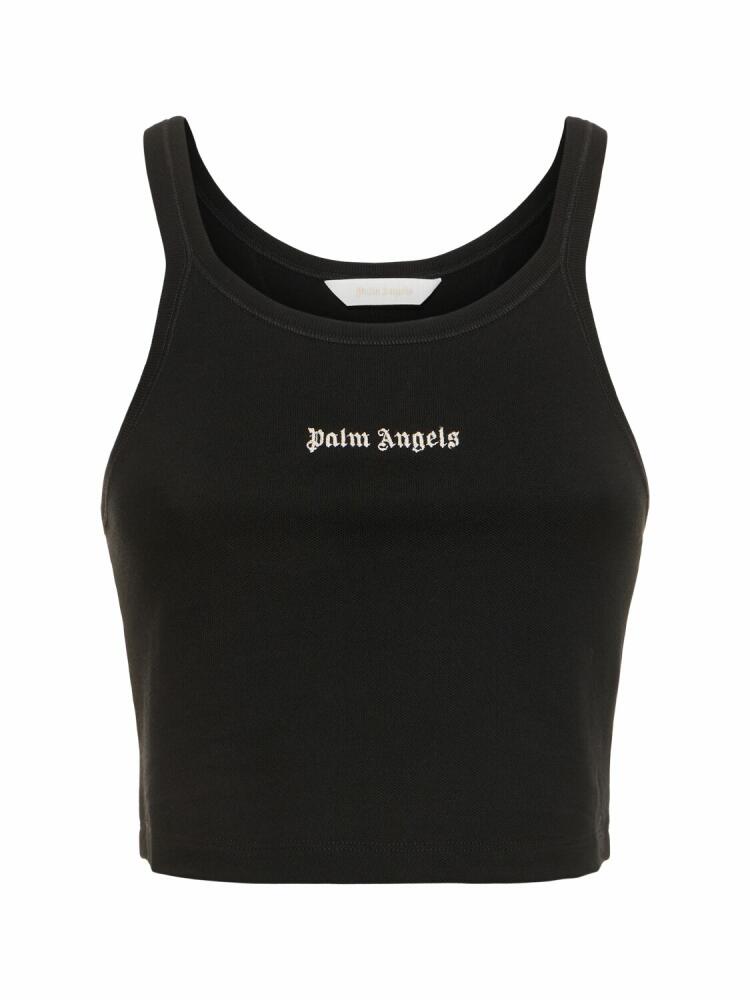 PALM ANGELS Classic Logo Cotton Tank Top Cover