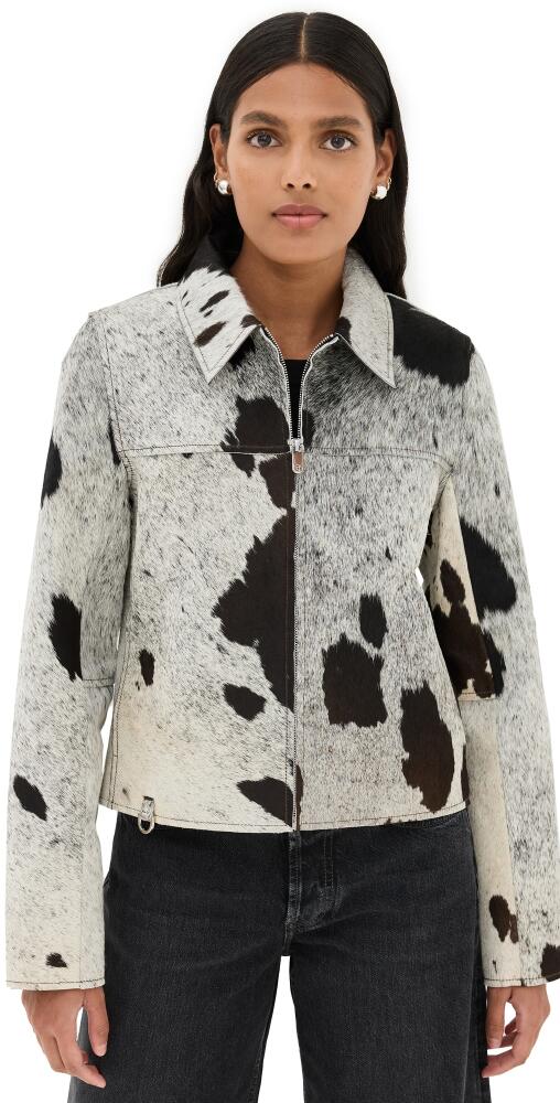 Saks Potts Shay Jacket Brown/White Cow Cover