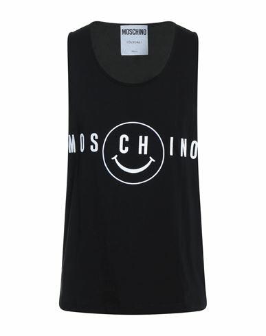 Moschino Man Tank top Black Organic cotton Cover