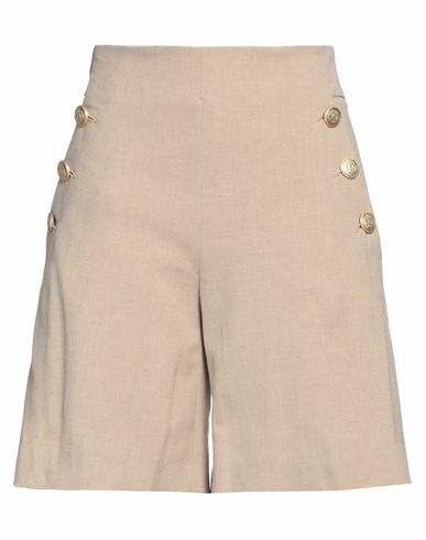 Seductive Woman Shorts & Bermuda Shorts Beige Linen, Polyester, Viscose, Elastane Cover