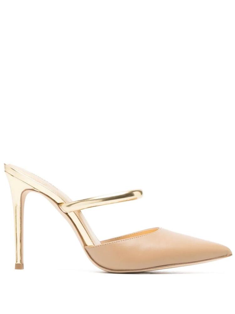 Michael Michael Kors Jessa 105mm calf-leather stiletto mules - Neutrals Cover