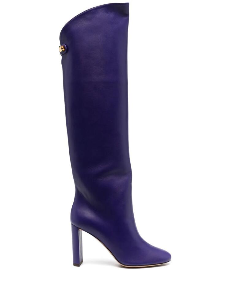 Maison Skorpios knee-length leather boots - Purple Cover