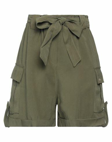 Yes Zee By Essenza Woman Shorts & Bermuda Shorts Military green Viscose, Polyester Cover