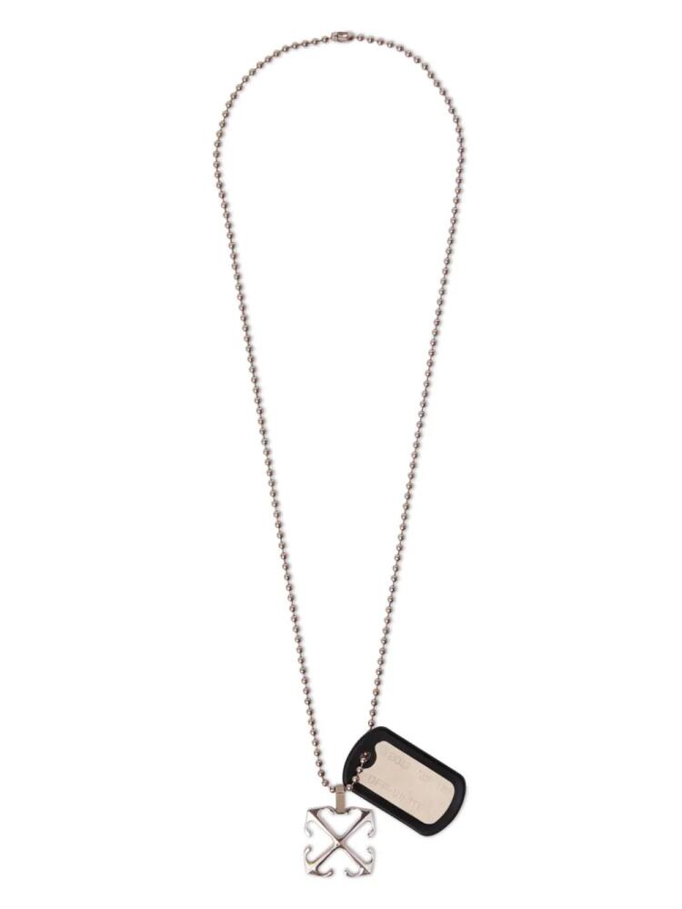 Off-White Arrow-charm zip-tie necklace - Silver Cover