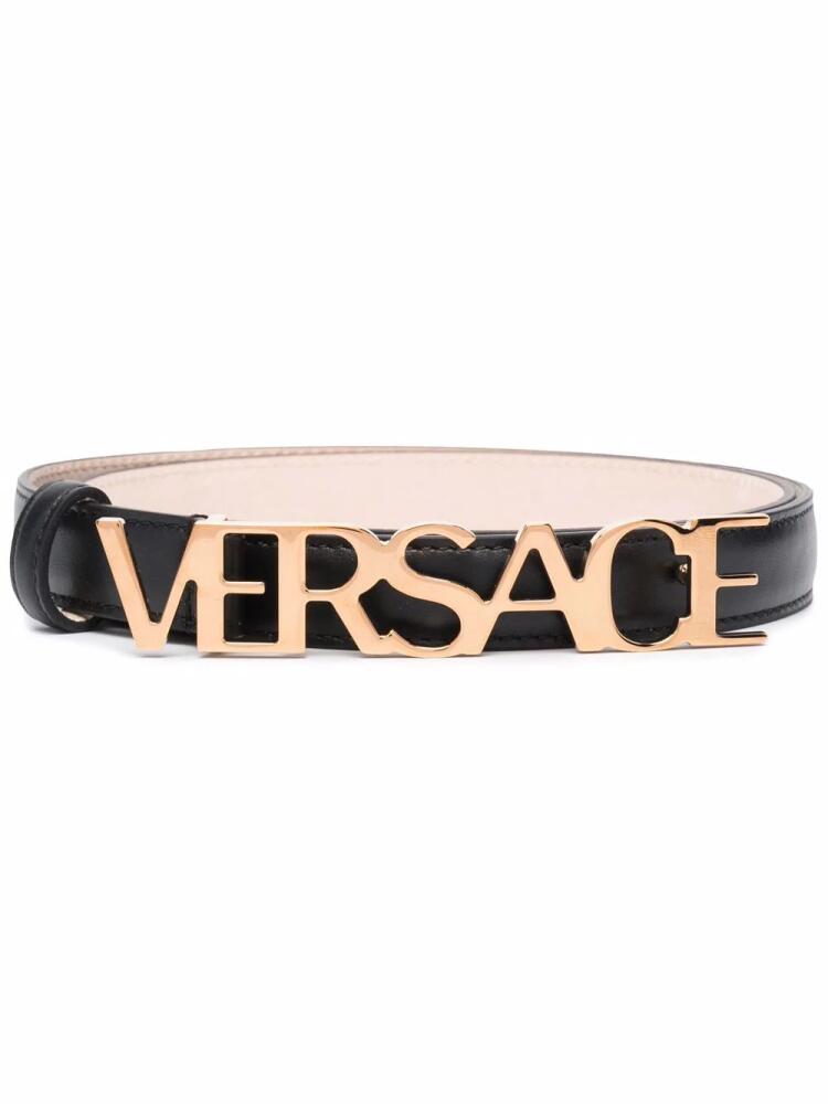 Versace logo-plaque leather belt - Black Cover