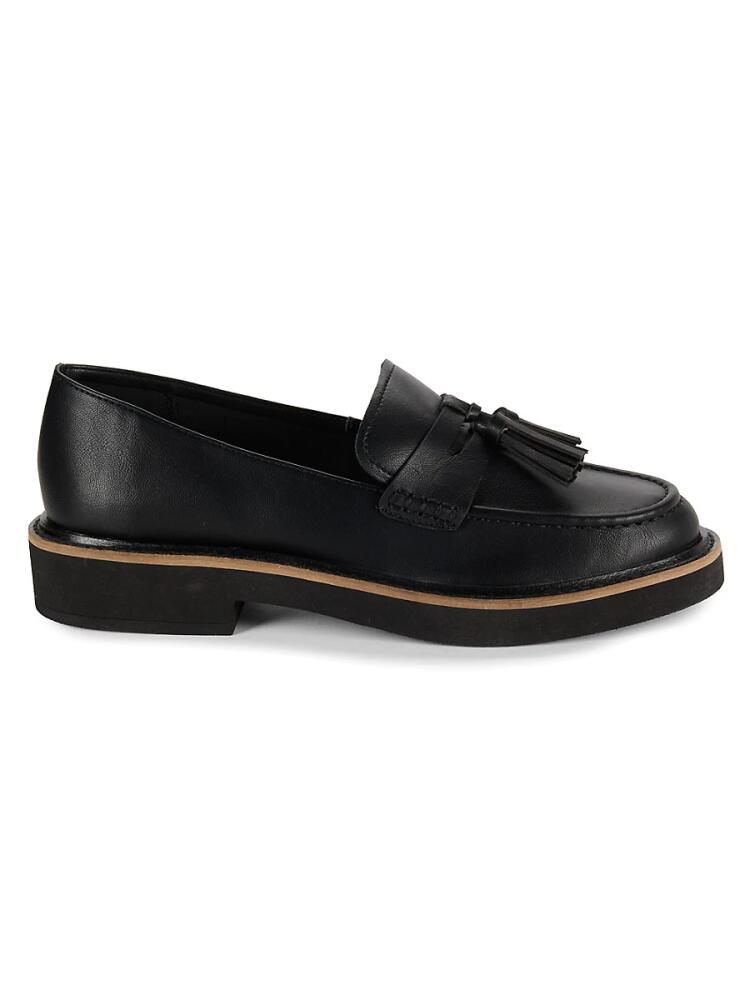 Splendid Women's Classy Moc Toe Tassel Loafers - Black Cover