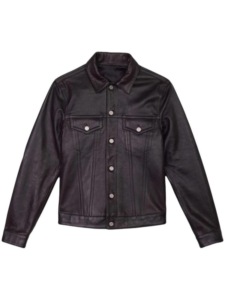 Purple Brand button-up leather shirt jacket - Black Cover