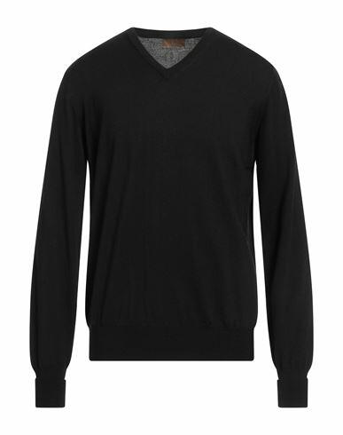 Alpha Studio Man Sweater Black Merino Wool Cover