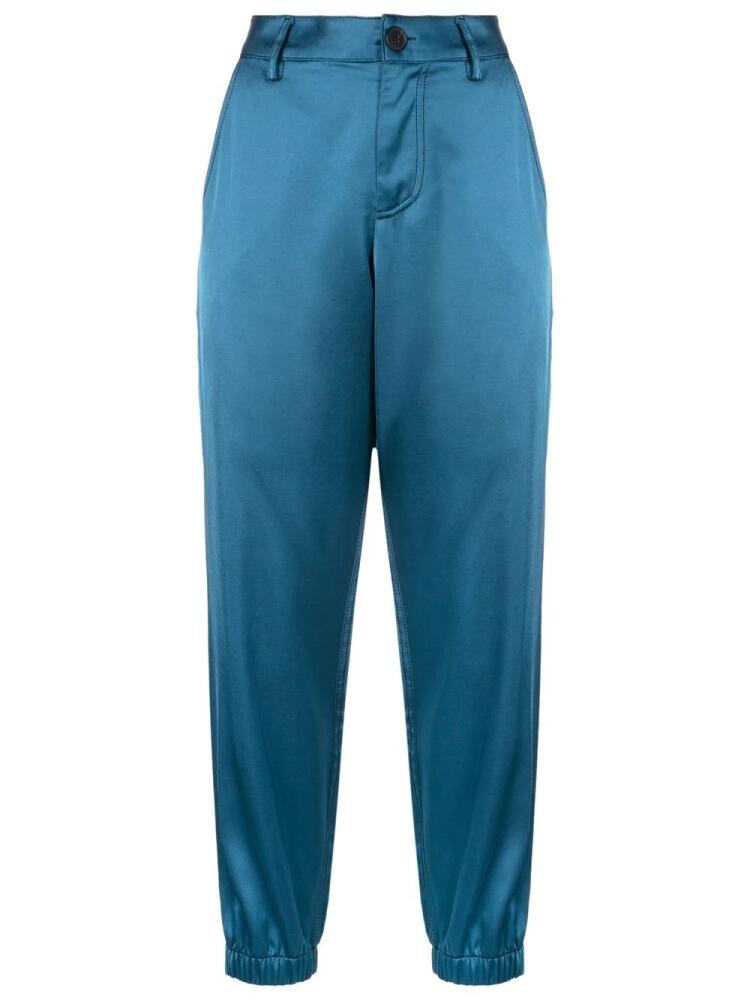 Uma | Raquel Davidowicz satin tapered trousers - Blue Cover