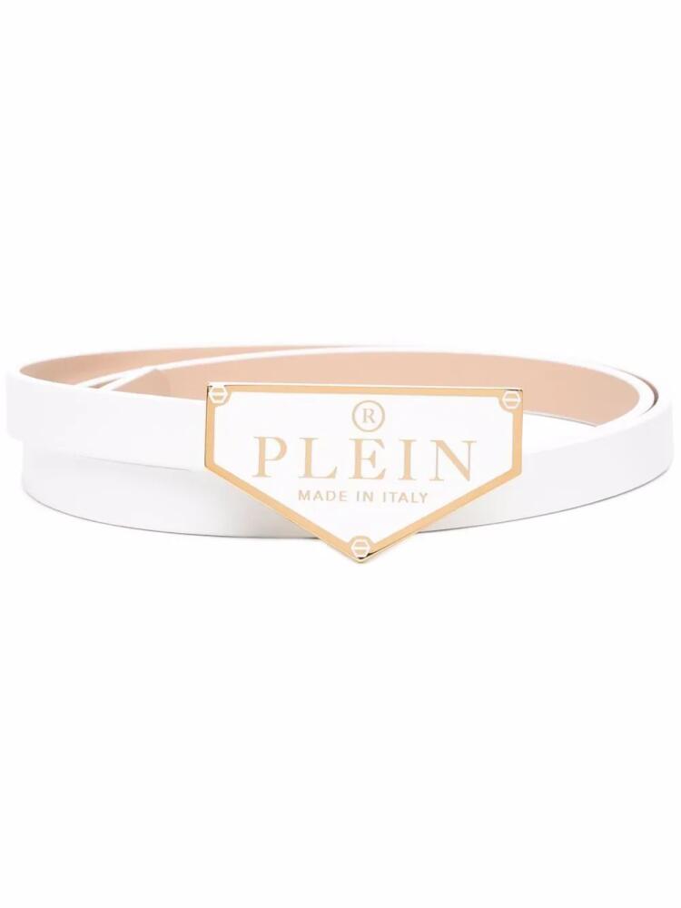 Philipp Plein Iconic Plein leather belt - White Cover