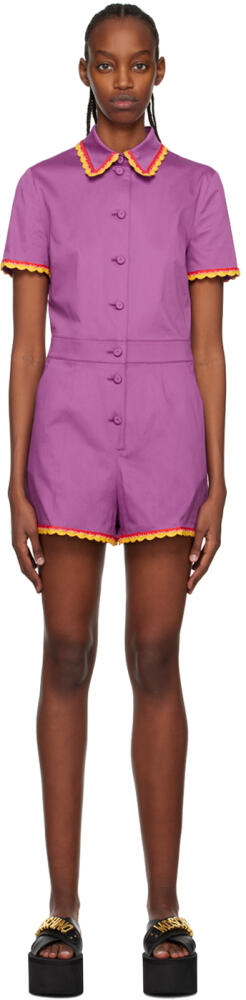 Moschino Purple Crochet Trim Jumpsuit Cover