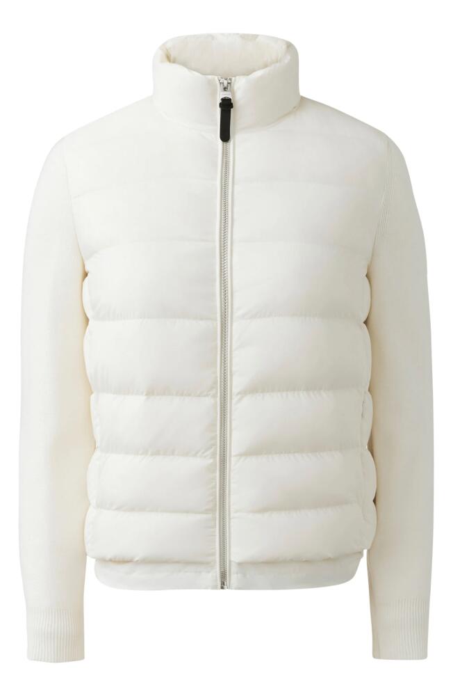 Mackage Oceane Knit Sleeve 800 Fill Power Down Puffer Jacket in Cream Cover