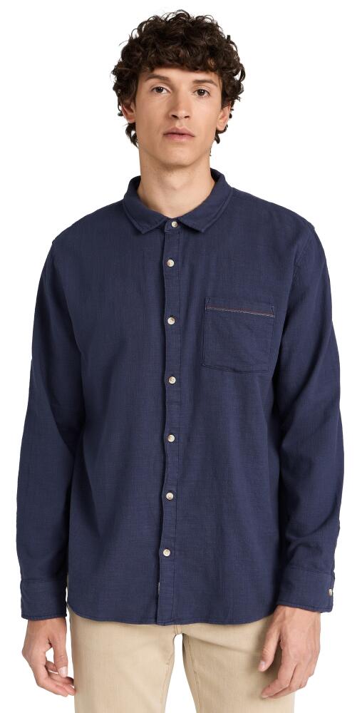 Marine Layer Long Sleeve Classic Stretch Shirt Mood Indigo Cover