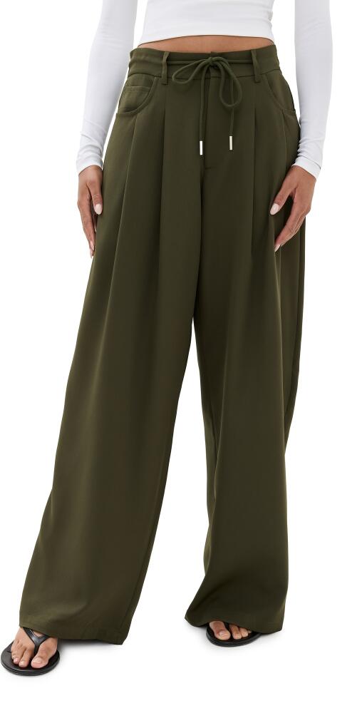 Lioness Slouched Tie Up Pants Army Green Cover