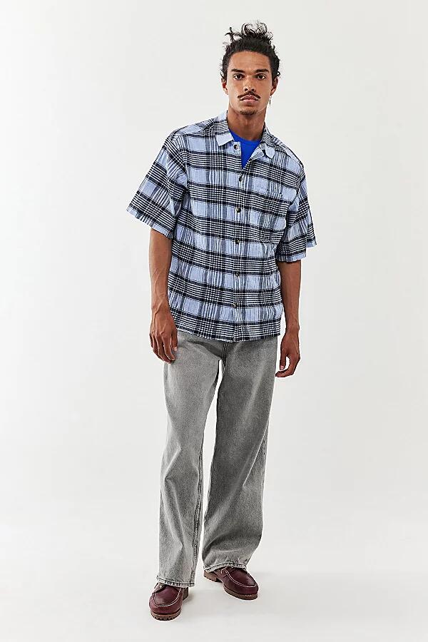 BDG Crinkle Check Shirt Top in Blue Cover