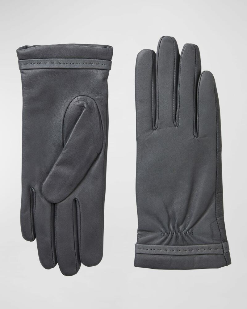 Bruno Magli Nappa Leather Gloves With Stitched Cuffs Cover