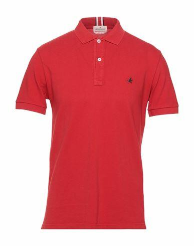 Brooksfield Man Polo shirt Red Cotton Cover