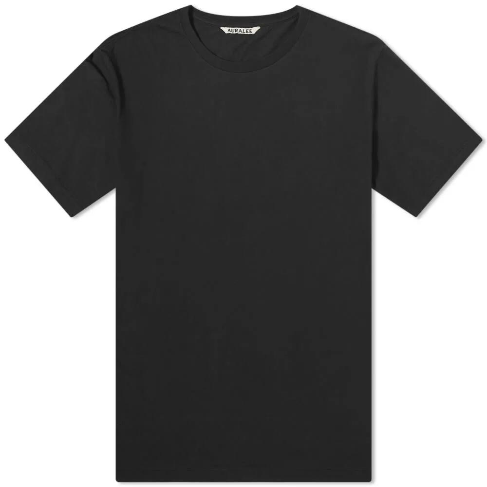 Auralee Men's Seamless Crew T-Shirt in Black Cover