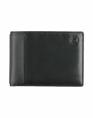 Piquadro Man Wallet Black Leather Cover