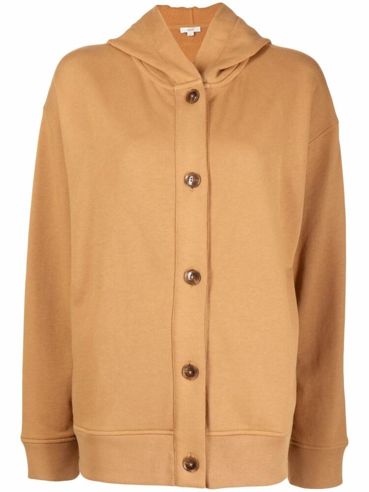 Vince button-up cotton hoodie - Brown Cover