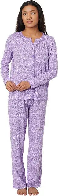 Karen Neuburger Petite Long Sleeve Cardigan PJ Set (Floral Medallion) Women's Pajama Sets Cover