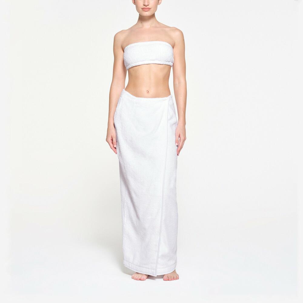 SKIMS Long Wrap Skirt | White | 2XS | Terry Cover Ups Cover