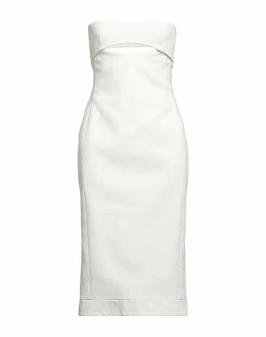 Saint Laurent Woman Midi dress White Viscose, Silk Cover