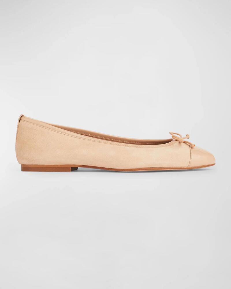 LK Bennett Kara Leather Bow Cap-Toe Ballerina Flats Cover