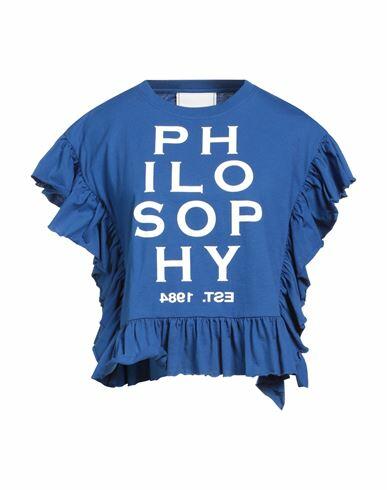 Philosophy Di Lorenzo Serafini Woman T-shirt Blue Cotton Cover