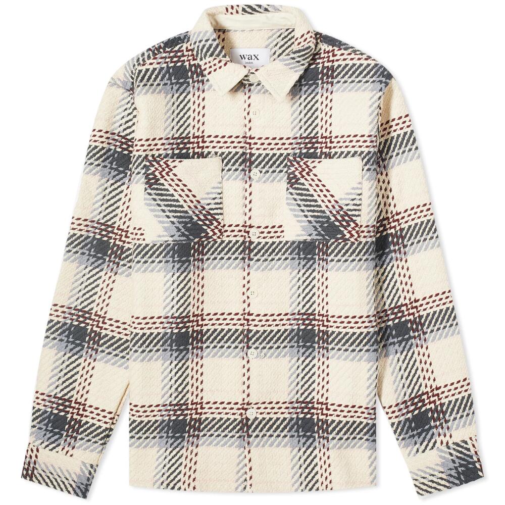 Wax London Men's Whiting Loke Check Overshirt in Ecru Cover